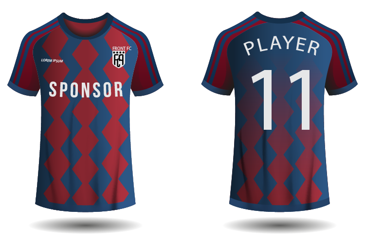 Camisetas deportivas personalizadas para equipo con números y sponsor