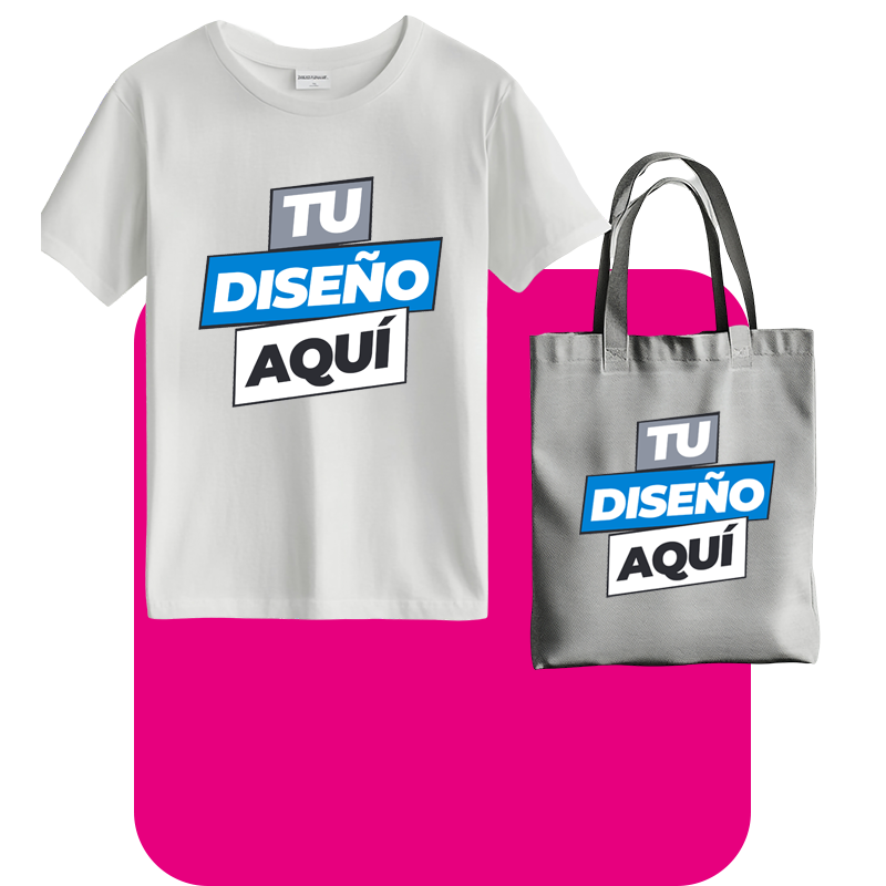 Productos estampados: poleras y bolsas personalizadas