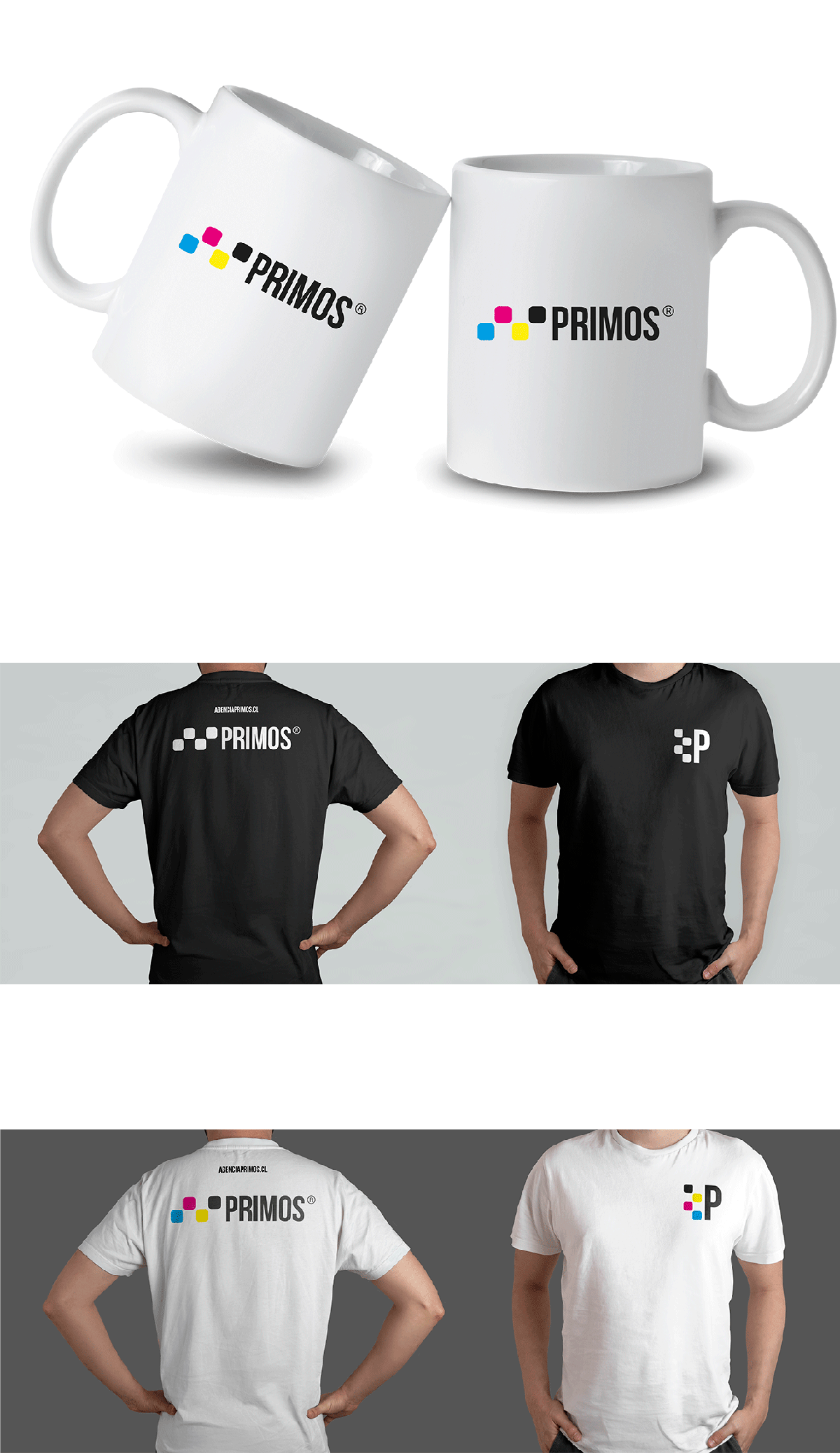 Set de tazas y poleras con logo corporativo