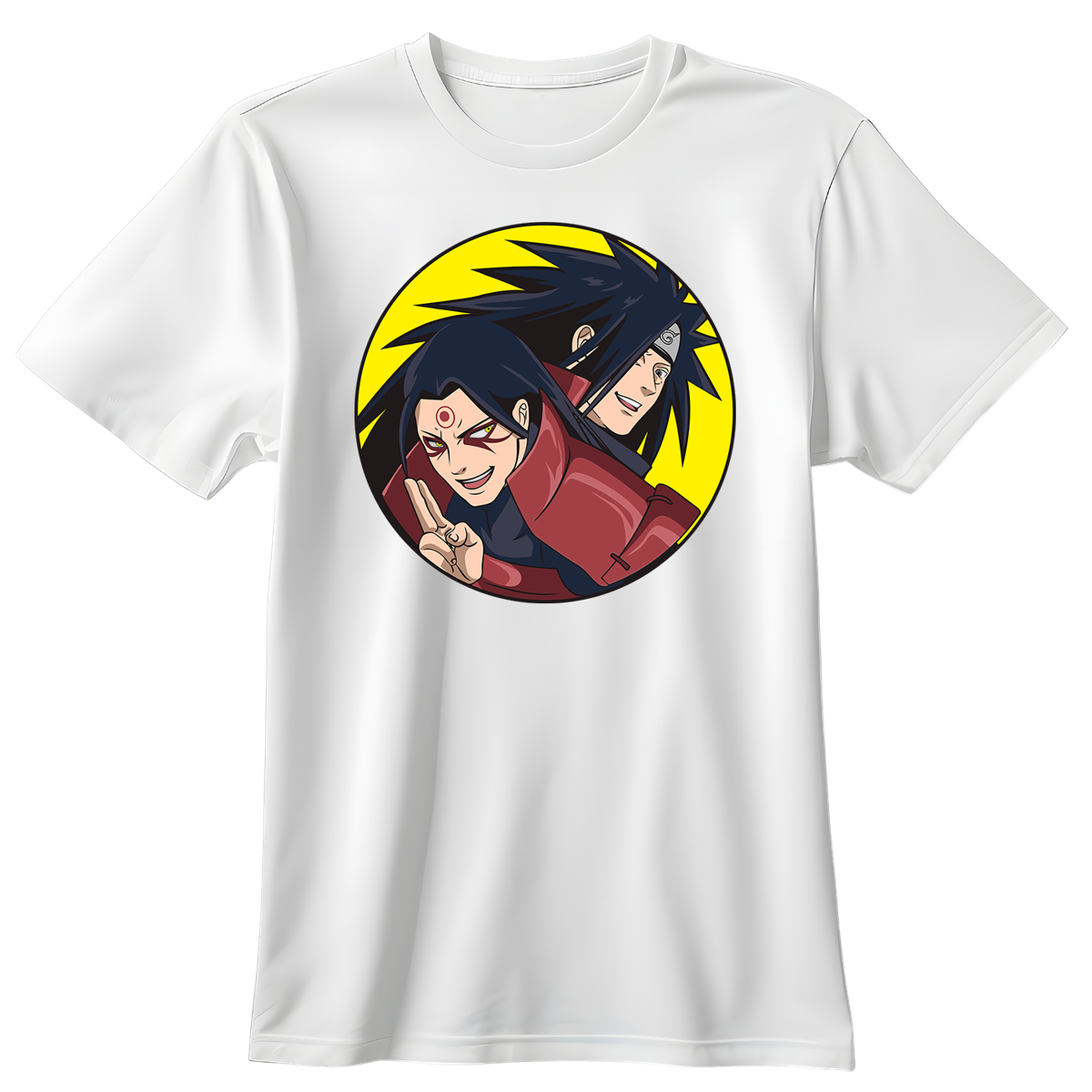 Polera blanca con estampado ilustrado