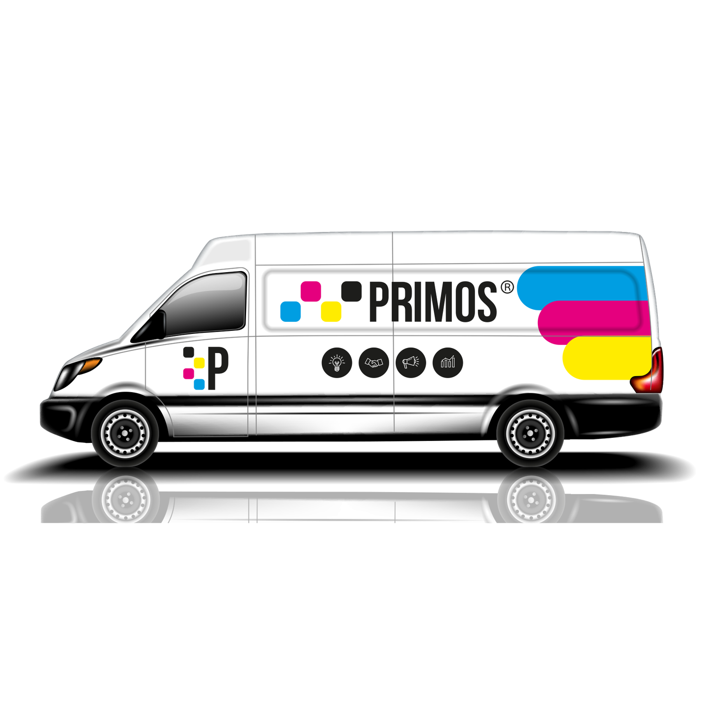 Furgón con gráfica CMYK de Agencia PRIMOS